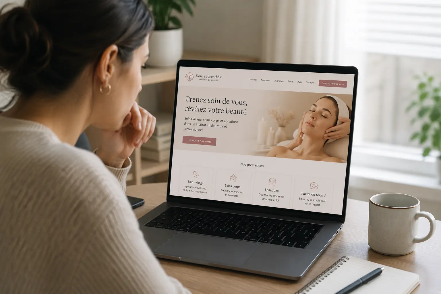 Visiteur hésitant devant un site internet avant de quitter la page