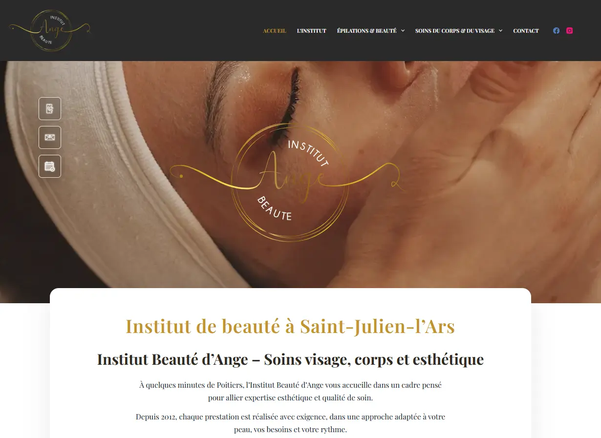 Aperçu du site Institut Beauté d’Ange