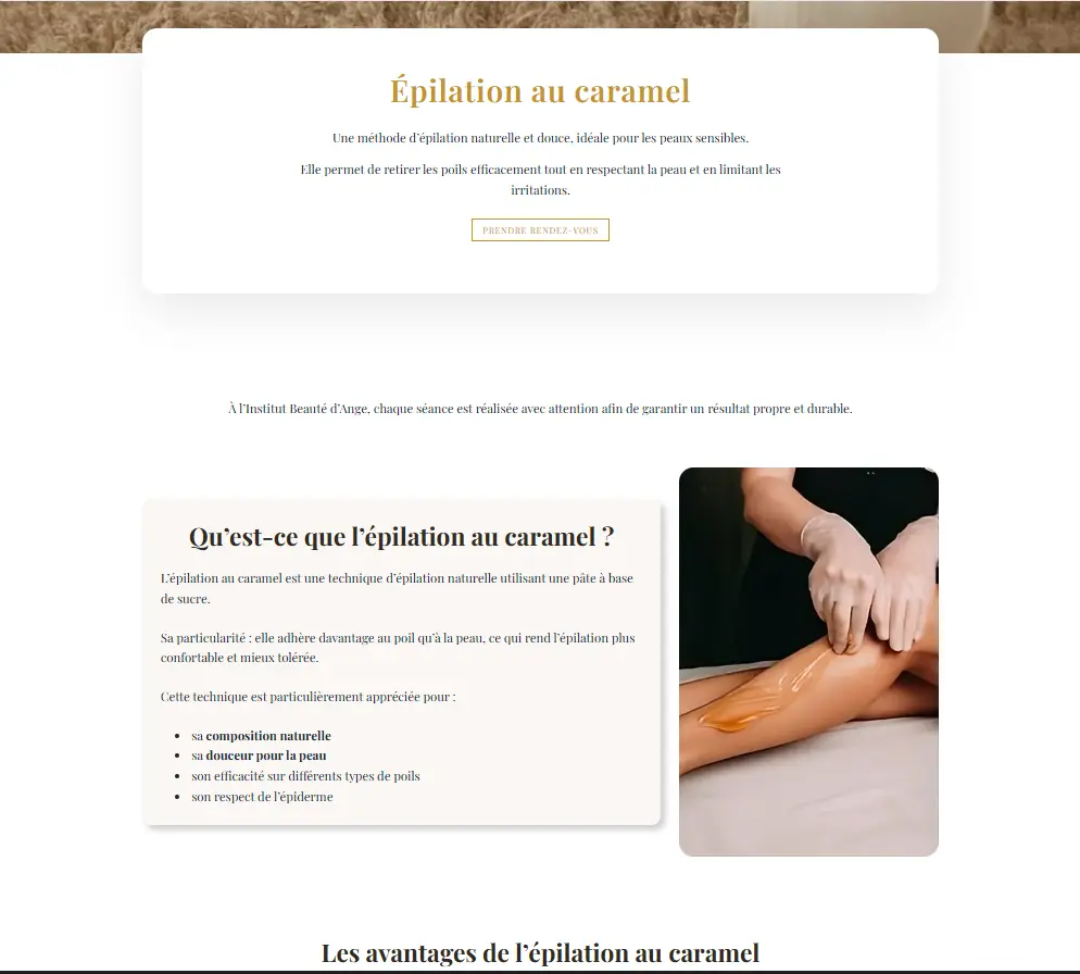 Présentation des prestations Institut Beauté d’Ange