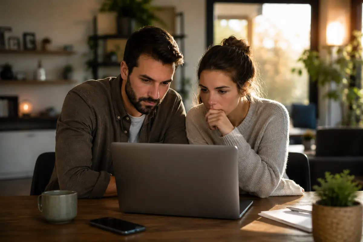 Personne consultant un site internet avant de faire une demande de devis